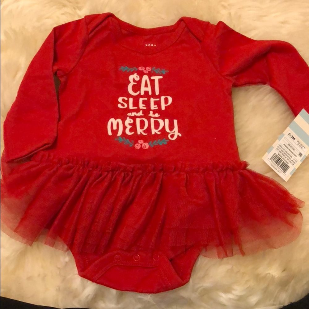 Cat and Jack Christmas Onesie with Tutu